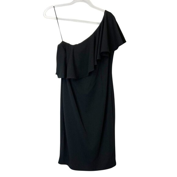 NEW Trina Turk One Shoulder Dress Womens Size 8 Black Evening Cocktail Wedding - Picture 1 of 10